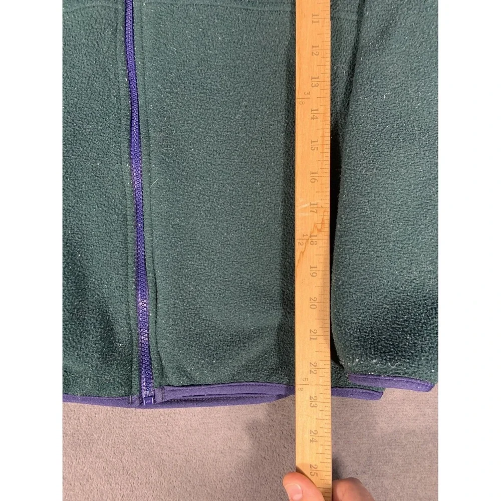 Vintage L.L. Bean Synchilla Snap-T Fleece Jacket Full Zip 90s Green Mens M L - Picture 4 of 6